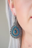 Carnival Courtesan - Blue Earrings - Paparazzi Accessories Earrings Bedazzle Me Pretty Mobile Fashion Boutique