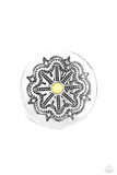 Carved Coachella - Yellow Ring - Paparazzi Accessories Ring Bedazzle Me Pretty Mobile Fashion Boutique