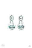 Casablanca Chandeliers - Blue Clip-On Earrings - Paparazzi Accessories Clip-On Bedazzle Me Pretty Mobile Fashion Boutique