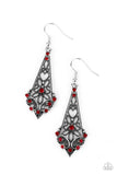 Casablanca Charisma - Red Earrings - Paparazzi Accessories Earrings Bedazzle Me Pretty Mobile Fashion Boutique