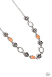 Casablanca Chic - Orange Necklace - Paparazzi Accessories Necklace Bedazzle Me Pretty Mobile Fashion Boutique