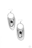 Cascading Clash - Black Earrings - Paparazzi Accessories Earrings Bedazzle Me Pretty Mobile Fashion Boutique