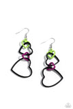 Cascading Crush - Black Earrings - Paparazzi Accessories Earrings Bedazzle Me Pretty Mobile Fashion Boutique