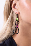 Cascading Crush - Black Earrings - Paparazzi Accessories Earrings Bedazzle Me Pretty Mobile Fashion Boutique