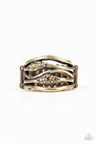 Cash Dash - Brass Ring - Paparazzi Accessories Ring Bedazzle Me Pretty Mobile Fashion Boutique