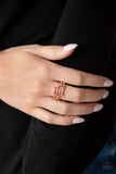Casino CACHE - Copper Ring - Paparazzi Accessories Ring Bedazzle Me Pretty Mobile Fashion Boutique