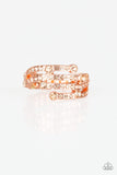 Casino CACHE - Copper Ring - Paparazzi Accessories Ring Bedazzle Me Pretty Mobile Fashion Boutique