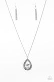 Castle Cabaret - White Necklace - Paparazzi Accessories Necklace Bedazzle Me Pretty Mobile Fashion Boutique