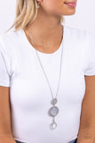 Castle Cadenza - White Lanyard - Paparazzi Accessories Lanyard Bedazzle Me Pretty Mobile Fashion Boutique