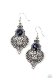 Castle Chateau - Blue Earrings - Paparazzi Accessories Earrings Bedazzle Me Pretty Mobile Fashion Boutique