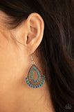 Castle Collection - Blue Earrings - Paparazzi Accessories Earrings Bedazzle Me Pretty Mobile Fashion Boutique