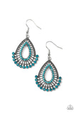 Castle Collection - Blue Earrings - Paparazzi Accessories Earrings Bedazzle Me Pretty Mobile Fashion Boutique