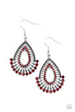 Castle Collection - Red Earrings - Paparazzi Accessories Earrings Bedazzle Me Pretty Mobile Fashion Boutique
