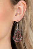 Castle Collection - Red Earrings - Paparazzi Accessories Earrings Bedazzle Me Pretty Mobile Fashion Boutique