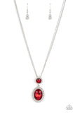 Castle Diamonds - Red Necklace - Paparazzi Accessories Necklace Bedazzle Me Pretty Mobile Fashion Boutique