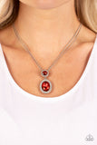 Castle Diamonds - Red Necklace - Paparazzi Accessories Necklace Bedazzle Me Pretty Mobile Fashion Boutique