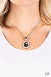 Castle Diamonds - Silver Necklace - Paparazzi Accessories Necklace Bedazzle Me Pretty Mobile Fashion Boutique