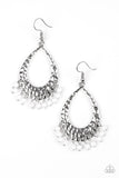 Casually Cancun - White Earrings - Paparazzi Accessories Earrings Bedazzle Me Pretty Mobile Fashion Boutique