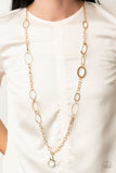 Casually Connected - Gold Lanyard - Paparazzi Accessories Lanyard Bedazzle Me Pretty Mobile Fashion Boutique