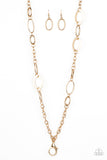 Casually Connected - Gold Lanyard - Paparazzi Accessories Lanyard Bedazzle Me Pretty Mobile Fashion Boutique