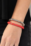 Catalina Marina - Red Bracelet - Paparazzi Accessories Bracelet Bedazzle Me Pretty Mobile Fashion Boutique