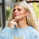 Catch a Breeze - Yellow Earrings - Paparazzi Accessories Earrings Bedazzle Me Pretty Mobile Fashion Boutique