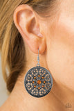 Catch A Chill - Orange Earrings - Paparazzi Accessories Earrings Bedazzle Me Pretty Mobile Fashion Boutique