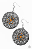 Catch A Chill - Orange Earrings - Paparazzi Accessories Earrings Bedazzle Me Pretty Mobile Fashion Boutique