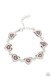 Catching Feelings - Red Bracelet - Paparazzi Accessories Bracelet Bedazzle Me Pretty Mobile Fashion Boutique