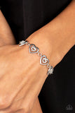 Catching Feelings - White Bracelet - Paparazzi Accessories Bracelet Bedazzle Me Pretty Mobile Fashion Boutique