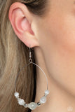 Cats Eye Charisma - White Earrings - Paparazzi Accessories Earrings Bedazzle Me Pretty Mobile Fashion Boutique