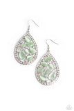 Cats Eye Class - Green Earrings - Paparazzi Accessories Earrings Bedazzle Me Pretty Mobile Fashion Boutique