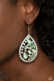 Cats Eye Class - Green Earrings - Paparazzi Accessories Earrings Bedazzle Me Pretty Mobile Fashion Boutique