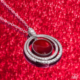 Cats Eye Couture - Red Necklace - Paparazzi Accessories Necklace Bedazzle Me Pretty Mobile Fashion Boutique