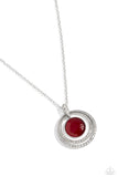 Cats Eye Couture - Red Necklace - Paparazzi Accessories Necklace Bedazzle Me Pretty Mobile Fashion Boutique
