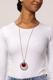 Cats Eye Couture - Red Necklace - Paparazzi Accessories Necklace Bedazzle Me Pretty Mobile Fashion Boutique