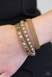 Catwalk Casual - Brown Bracelet - Paparazzi Accessories Bracelet Bedazzle Me Pretty Mobile Fashion Boutique