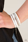 Catwalk Craze - White Bracelet - Paparazzi Accessories Bracelet Bedazzle Me Pretty Mobile Fashion Boutique