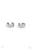 Catwalk Curves - Silver Cuff Earrings - Paparazzi Accessories Post Earrings Bedazzle Me Pretty Mobile Fashion Boutique