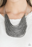 Catwalk Queen - Black/Gunmetal Necklace - Paparazzi Accessories Necklace Bedazzle Me Pretty Mobile Fashion Boutique