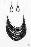 Catwalk Queen - Black Necklace - Paparazzi Accessories Necklace Bedazzle Me Pretty Mobile Fashion Boutique