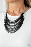 Catwalk Queen - Black Necklace - Paparazzi Accessories Necklace Bedazzle Me Pretty Mobile Fashion Boutique