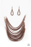 Catwalk Queen - Copper Necklace - Paparazzi Accessories Necklace Bedazzle Me Pretty Mobile Fashion Boutique