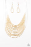 Catwalk Queen - Gold Necklace - Paparazzi Accessories Necklace Bedazzle Me Pretty Mobile Fashion Boutique