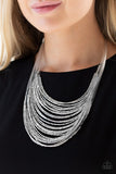 Catwalk Queen - Silver Necklace - Paparazzi Accessories Necklace Bedazzle Me Pretty Mobile Fashion Boutique