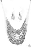 Catwalk Queen - Silver Necklace - Paparazzi Accessories Necklace Bedazzle Me Pretty Mobile Fashion Boutique