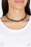 Cause a Commotion - Black Necklace - Paparazzi Accessories Necklace Bedazzle Me Pretty Mobile Fashion Boutique