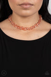 Cause a Commotion - Copper Necklace - Paparazzi Accessories Necklace Bedazzle Me Pretty Mobile Fashion Boutique