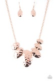 Cave Crawl - Rose Gold Necklace - Paparazzi Accessories Necklace Bedazzle Me Pretty Mobile Fashion Boutique