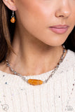 Cavern Class - Orange Necklace - Paparazzi Accessories Necklace Bedazzle Me Pretty Mobile Fashion Boutique